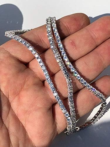 18 inch. Cubic Zirconia Tennis Chain - Real 925 Sterling Silver