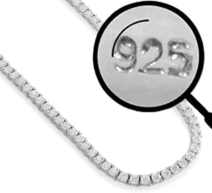 24 inch. Cubic Zirconia Tennis Chain - Real 925 Sterling Silver