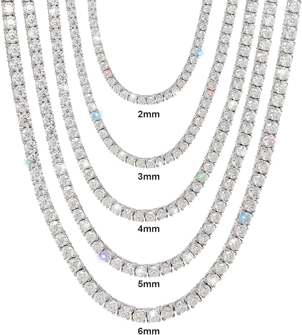 22 inch. Cubic Zirconia Tennis Chain - Real 925 Sterling Silver