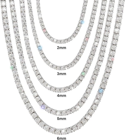 18 inch. Cubic Zirconia Tennis Chain - Real 925 Sterling Silver